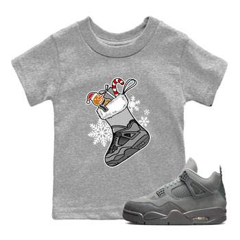 4s Paris Olympics shirts to match jordans Christmas Sneaker Stocking t shirts to match sneakers Air Jordan 4 SE Wet Cement match shoes to clothes SNRT Sneaker Tees Youth Baby Heather Grey 1 tee