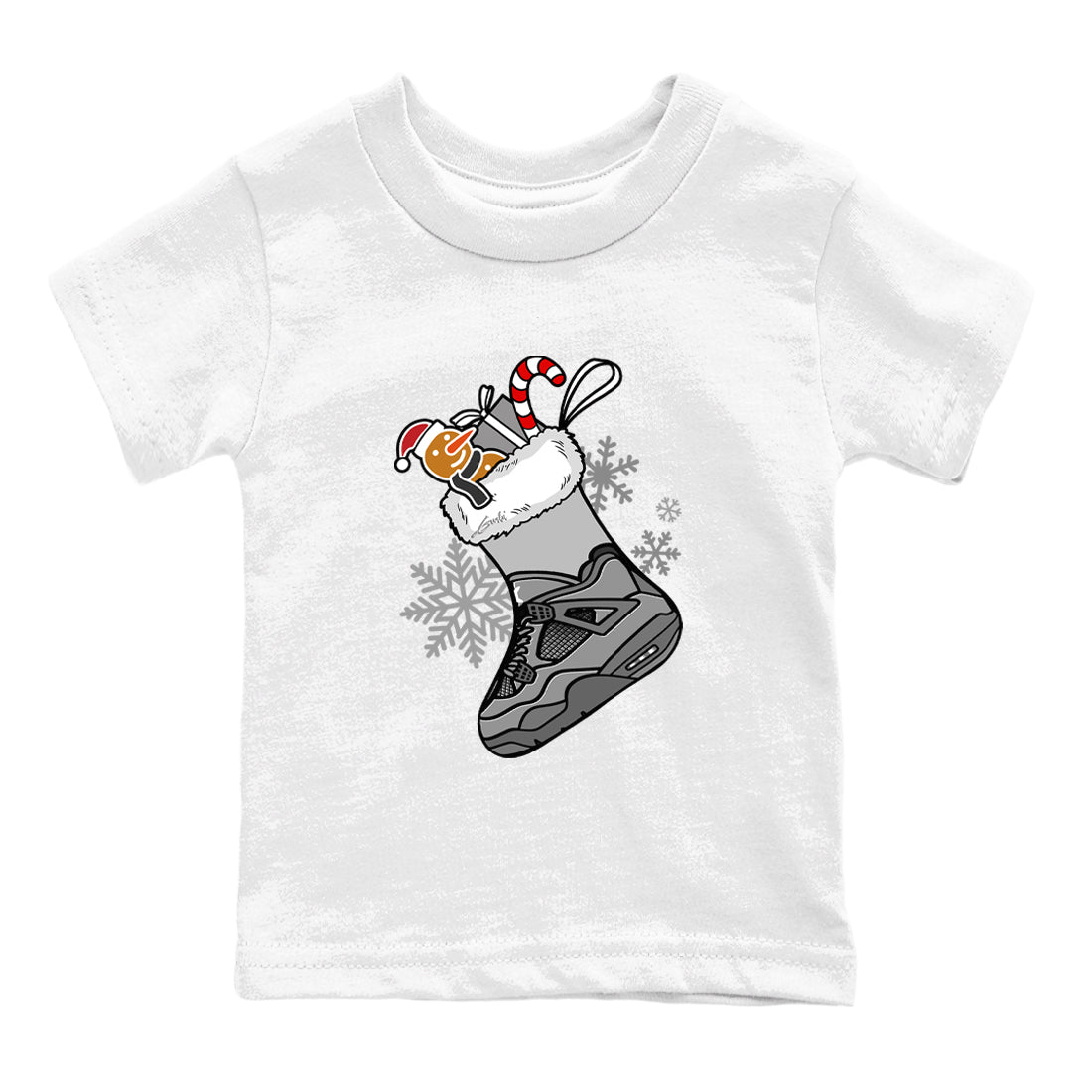 4s Paris Olympics shirts to match jordans Christmas Sneaker Stocking t shirts to match sneakers Air Jordan 4 SE Wet Cement match shoes to clothes SNRT Sneaker Tees Youth Baby White 2 tee