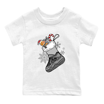 4s Paris Olympics shirts to match jordans Christmas Sneaker Stocking t shirts to match sneakers Air Jordan 4 SE Wet Cement match shoes to clothes SNRT Sneaker Tees Youth Baby White 2 tee