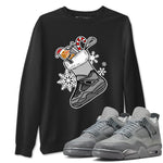 4s Paris Olympics shirts to match jordans Christmas Sneaker Stocking t shirts to match sneakers Air Jordan 4 SE Wet Cement match shoes to clothes SNRT Sneaker Tees unisex cotton Black 1 shirts