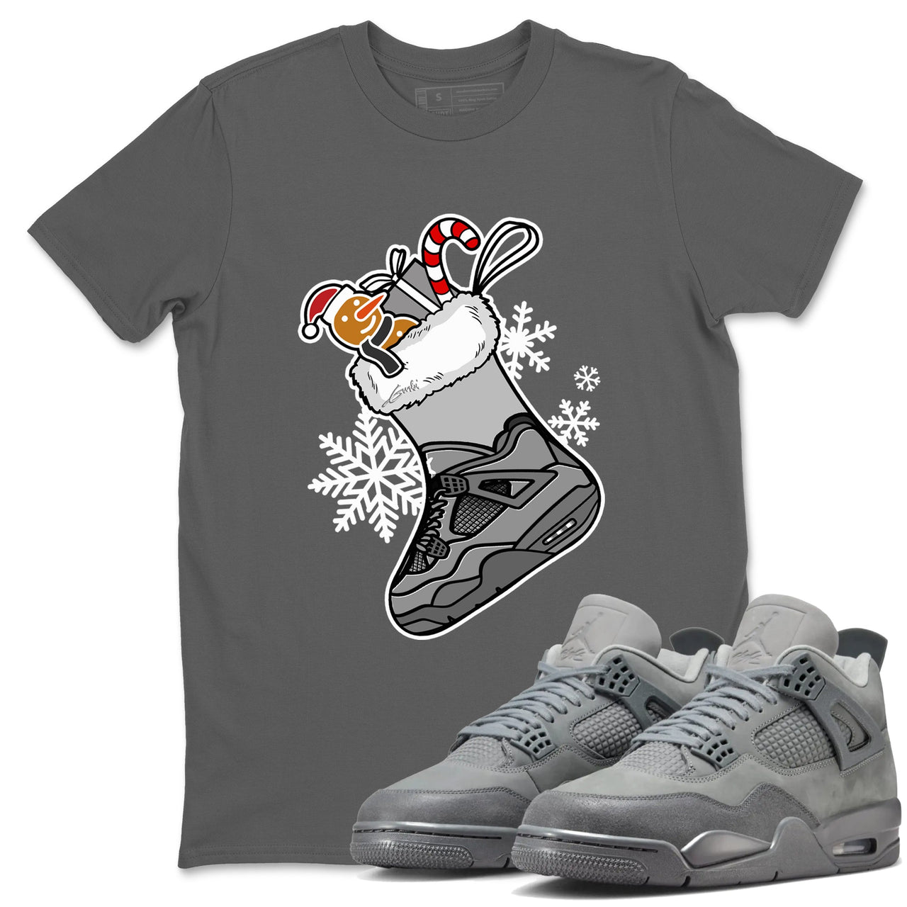 4s Paris Olympics shirts to match jordans Christmas Sneaker Stocking t shirts to match sneakers Air Jordan 4 SE Wet Cement match shoes to clothes SNRT Sneaker Tees unisex cotton Cool Grey 1 shirts