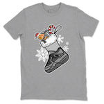 4s Paris Olympics shirts to match jordans Christmas Sneaker Stocking t shirts to match sneakers Air Jordan 4 SE Wet Cement match shoes to clothes SNRT Sneaker Tees unisex cotton Heather Grey 2 shirts