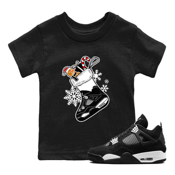 4s White Thunder shirts to match jordans Christmas Sneaker Stocking t shirts to match sneakers Air Jordan 4 Retro White Thunder match shoes to clothes SNRT Sneaker Tees Youth Baby Black 1 tee
