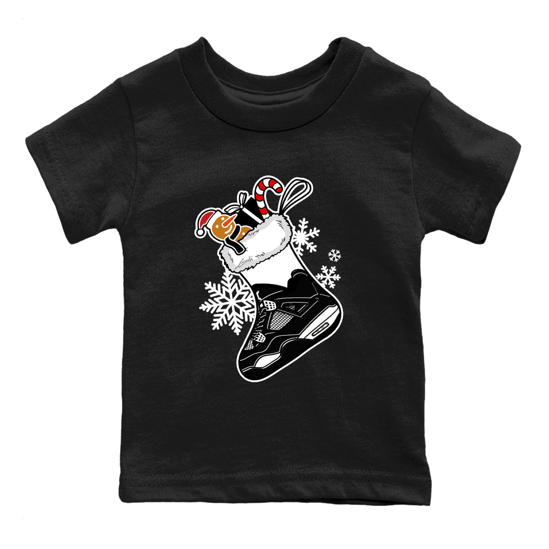 4s White Thunder shirts to match jordans Christmas Sneaker Stocking t shirts to match sneakers Air Jordan 4 Retro White Thunder match shoes to clothes SNRT Sneaker Tees Youth Baby Black 2 tee