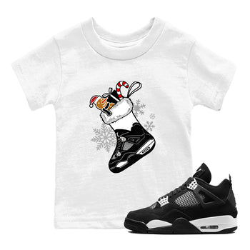 4s White Thunder shirts to match jordans Christmas Sneaker Stocking t shirts to match sneakers Air Jordan 4 Retro White Thunder match shoes to clothes SNRT Sneaker Tees Youth Baby White 1 tee