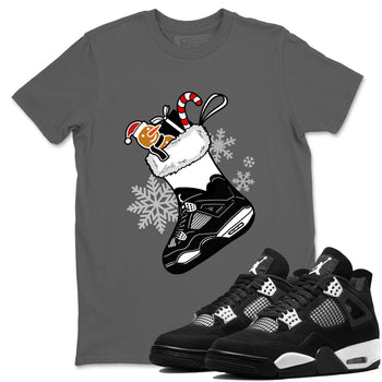4s White Thunder shirts to match jordans Christmas Sneaker Stocking t shirts to match sneakers Air Jordan 4 Retro White Thunder match shoes to clothes SNRT Sneaker Tees unisex cotton Cool Grey 1 shirts