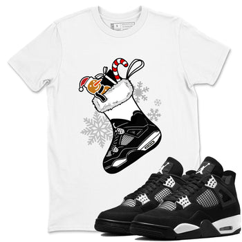 4s White Thunder shirts to match jordans Christmas Sneaker Stocking t shirts to match sneakers Air Jordan 4 Retro White Thunder match shoes to clothes SNRT Sneaker Tees unisex cotton White 1 shirts
