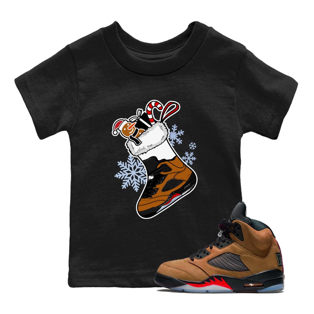 5s Archaeo Brown shirts to match jordans Christmas Sneaker Stocking t shirts to match sneakers Air Jordan 5 Archaeo Brown match shoes to clothes SNRT Sneaker Tees Youth Baby Black 1 tee
