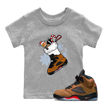 5s Archaeo Brown shirts to match jordans Christmas Sneaker Stocking t shirts to match sneakers Air Jordan 5 Archaeo Brown match shoes to clothes SNRT Sneaker Tees Youth Baby Heather Grey 1 tee