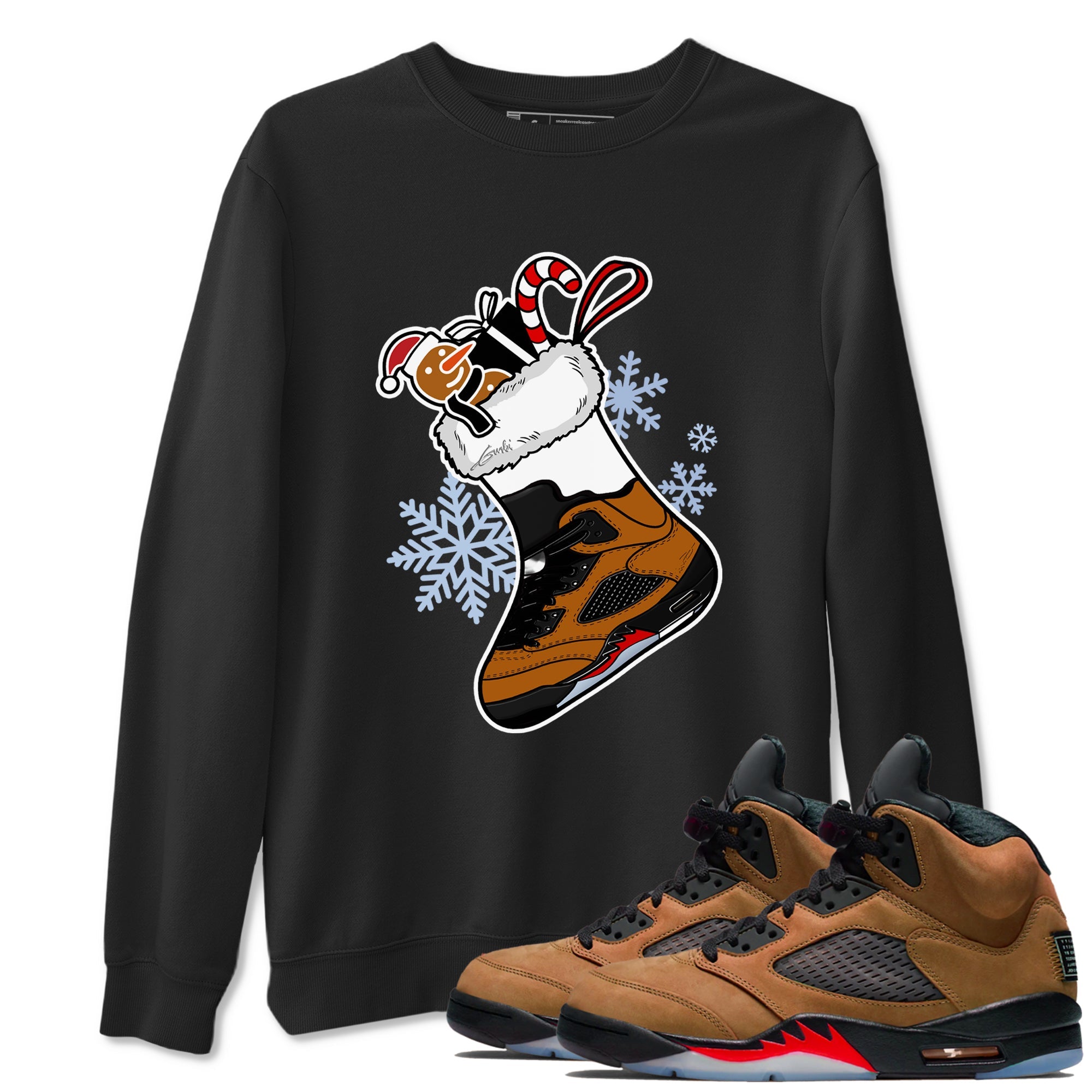 5s Archaeo Brown shirts to match jordans Christmas Sneaker Stocking t shirts to match sneakers Air Jordan 5 Archaeo Brown match shoes to clothes SNRT Sneaker Tees unisex cotton Black 1 shirts