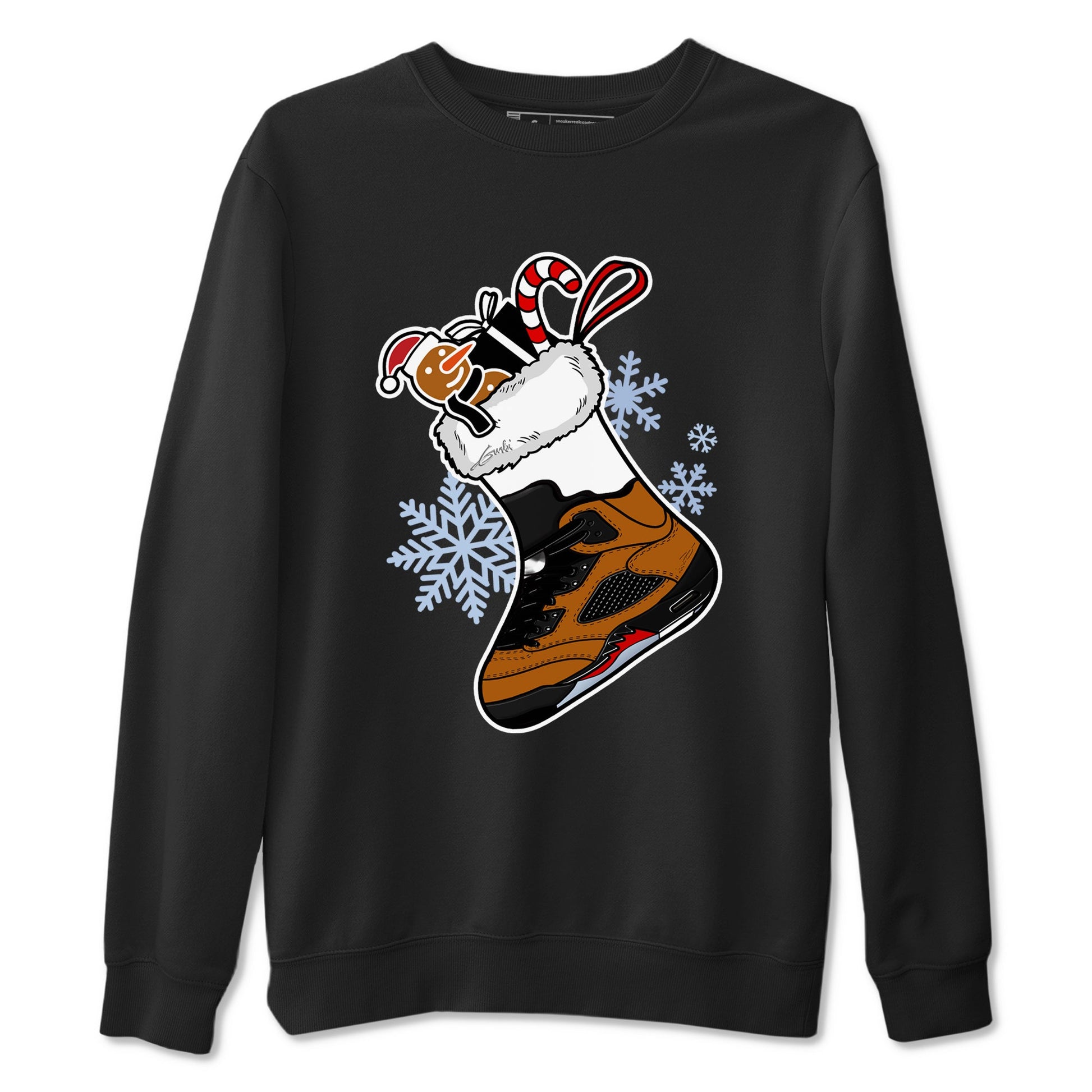 5s Archaeo Brown shirts to match jordans Christmas Sneaker Stocking t shirts to match sneakers Air Jordan 5 Archaeo Brown match shoes to clothes SNRT Sneaker Tees unisex cotton Black 2 shirts