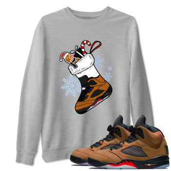 5s Archaeo Brown shirts to match jordans Christmas Sneaker Stocking t shirts to match sneakers Air Jordan 5 Archaeo Brown match shoes to clothes SNRT Sneaker Tees unisex cotton Heather Grey 1 shirts