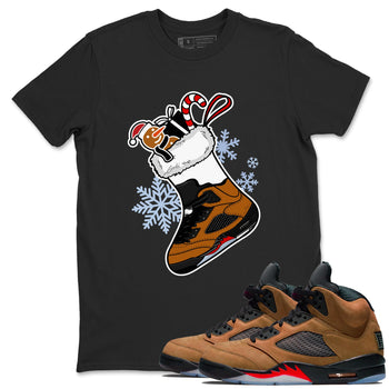 5s Archaeo Brown shirts to match jordans Christmas Sneaker Stocking t shirts to match sneakers Air Jordan 5 Archaeo Brown match shoes to clothes SNRT Sneaker Tees unisex cotton Black 1 shirts