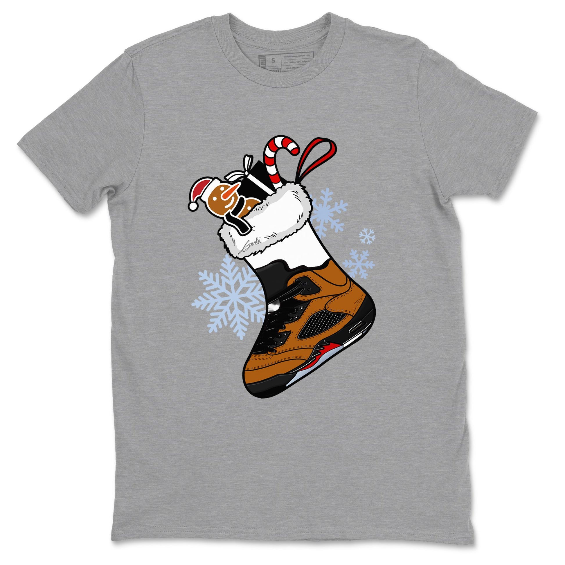5s Archaeo Brown shirts to match jordans Christmas Sneaker Stocking t shirts to match sneakers Air Jordan 5 Archaeo Brown match shoes to clothes SNRT Sneaker Tees unisex cotton Heather Grey 2 shirts