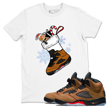 5s Archaeo Brown shirts to match jordans Christmas Sneaker Stocking t shirts to match sneakers Air Jordan 5 Archaeo Brown match shoes to clothes SNRT Sneaker Tees unisex cotton White 1 shirts