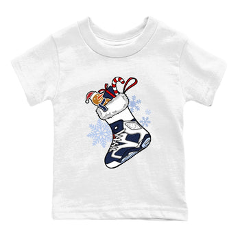 6s White And Midnight Navy shirts to match jordans Christmas Sneaker Stocking t shirts to match sneakers Air Jordan 6 Retro White And Midnight Navy match shoes to clothes SNRT Sneaker Tees Youth Baby White 2 tee