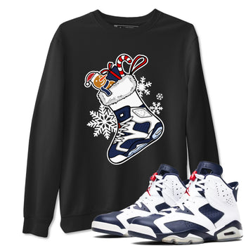 6s White And Midnight Navy shirts to match jordans Christmas Sneaker Stocking t shirts to match sneakers Air Jordan 6 Retro White And Midnight Navy match shoes to clothes SNRT Sneaker Tees unisex cotton Black 1 shirts