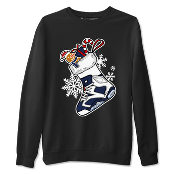 6s White And Midnight Navy shirts to match jordans Christmas Sneaker Stocking t shirts to match sneakers Air Jordan 6 Retro White And Midnight Navy match shoes to clothes SNRT Sneaker Tees unisex cotton Black 2 shirts