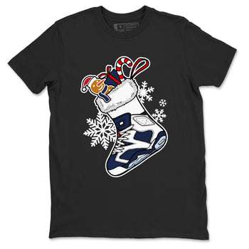 6s White And Midnight Navy shirts to match jordans Christmas Sneaker Stocking t shirts to match sneakers Air Jordan 6 Retro White And Midnight Navy match shoes to clothes SNRT Sneaker Tees unisex cotton Black 2 shirts