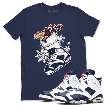 6s White And Midnight Navy shirts to match jordans Christmas Sneaker Stocking t shirts to match sneakers Air Jordan 6 Retro White And Midnight Navy match shoes to clothes SNRT Sneaker Tees unisex cotton Navy 1 shirts