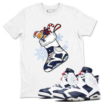 6s White And Midnight Navy shirts to match jordans Christmas Sneaker Stocking t shirts to match sneakers Air Jordan 6 Retro White And Midnight Navy match shoes to clothes SNRT Sneaker Tees unisex cotton White 1 shirts