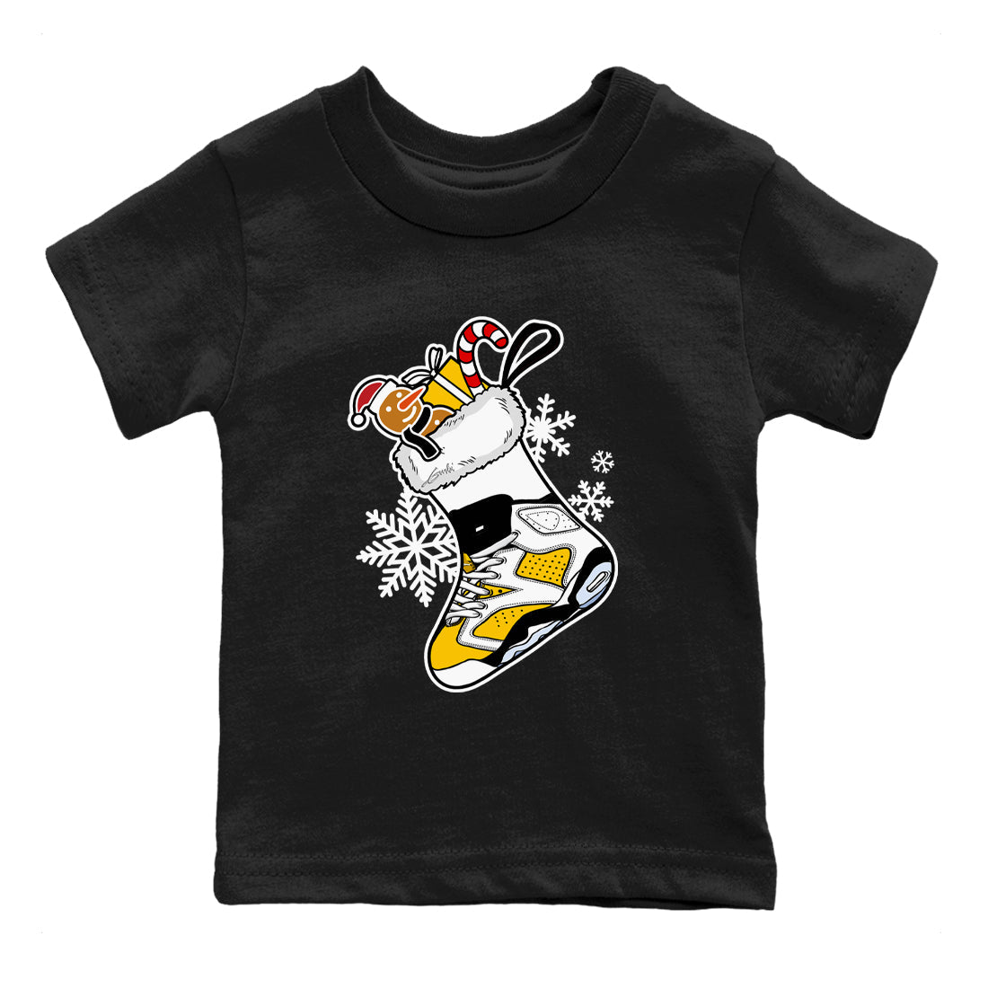 6s Yellow Ochre shirts to match jordans Christmas Sneaker Stocking t shirts to match sneakers Air Jordan 6 Retro Yellow Ochre match shoes to clothes SNRT Sneaker Tees Youth Baby Black 2 tee