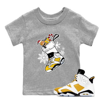 6s Yellow Ochre shirts to match jordans Christmas Sneaker Stocking t shirts to match sneakers Air Jordan 6 Retro Yellow Ochre match shoes to clothes SNRT Sneaker Tees Youth Baby Heather Grey 1 tee
