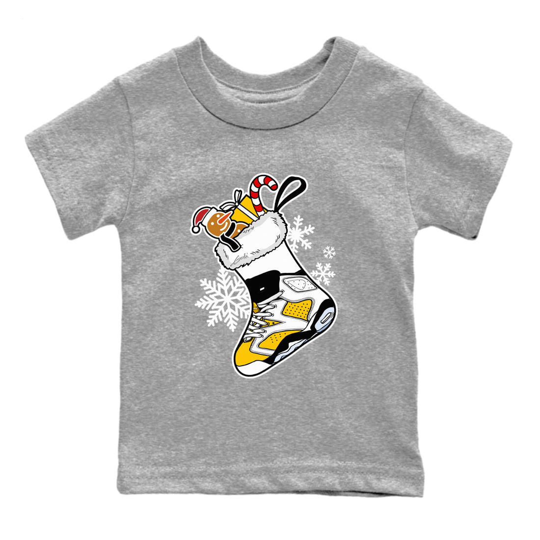6s Yellow Ochre shirts to match jordans Christmas Sneaker Stocking t shirts to match sneakers Air Jordan 6 Retro Yellow Ochre match shoes to clothes SNRT Sneaker Tees Youth Baby Heather Grey 2 tee
