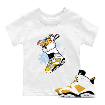 6s Yellow Ochre shirts to match jordans Christmas Sneaker Stocking t shirts to match sneakers Air Jordan 6 Retro Yellow Ochre match shoes to clothes SNRT Sneaker Tees Youth Baby White 1 tee