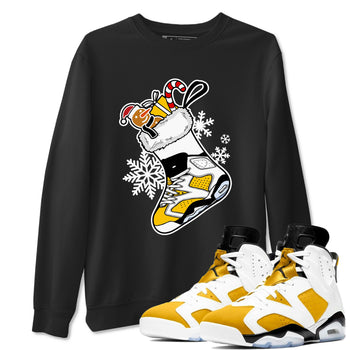 6s Yellow Ochre shirts to match jordans Christmas Sneaker Stocking t shirts to match sneakers Air Jordan 6 Retro Yellow Ochre match shoes to clothes SNRT Sneaker Tees unisex cotton Black 1 shirts