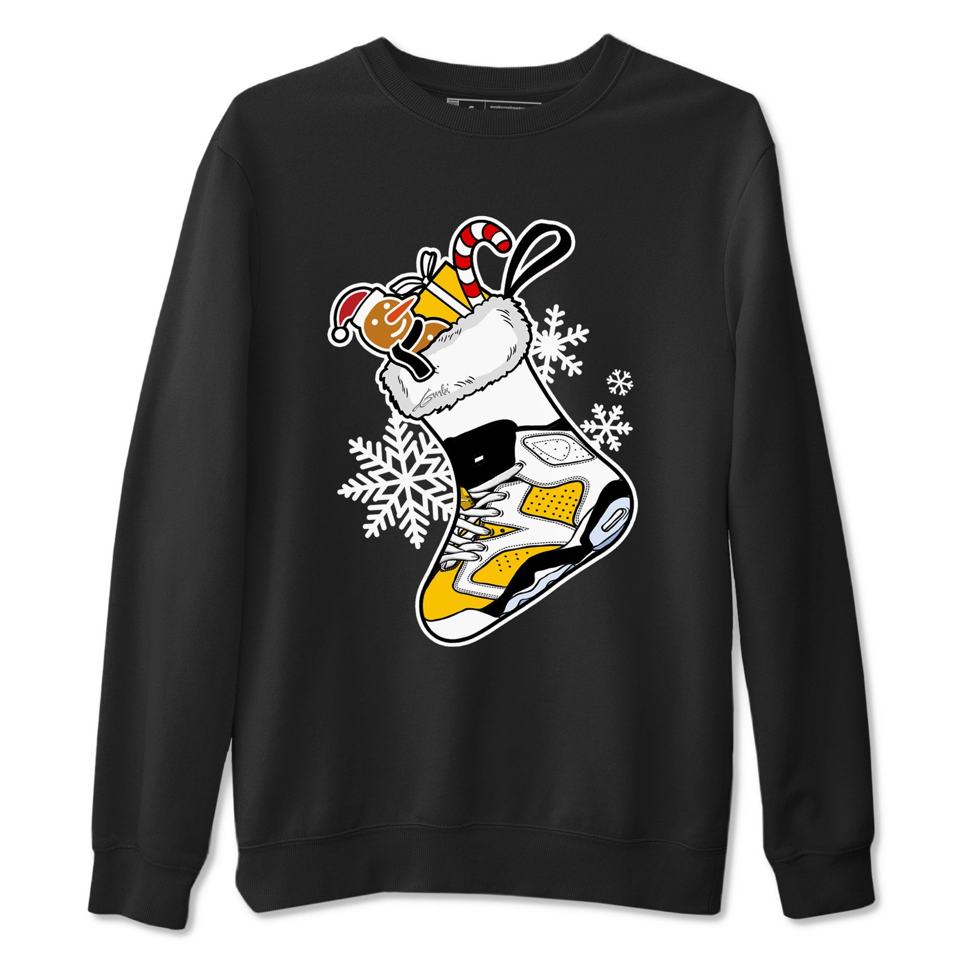 6s Yellow Ochre shirts to match jordans Christmas Sneaker Stocking t shirts to match sneakers Air Jordan 6 Retro Yellow Ochre match shoes to clothes SNRT Sneaker Tees unisex cotton Black 2 shirts