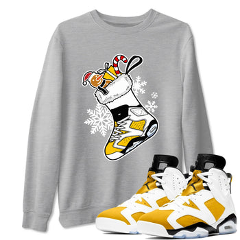 6s Yellow Ochre shirts to match jordans Christmas Sneaker Stocking t shirts to match sneakers Air Jordan 6 Retro Yellow Ochre match shoes to clothes SNRT Sneaker Tees unisex cotton Heather Grey 1 shirts