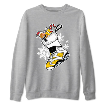 6s Yellow Ochre shirts to match jordans Christmas Sneaker Stocking t shirts to match sneakers Air Jordan 6 Retro Yellow Ochre match shoes to clothes SNRT Sneaker Tees unisex cotton Heather Grey 2 shirts