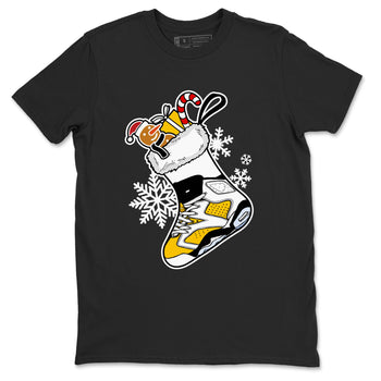 6s Yellow Ochre shirts to match jordans Christmas Sneaker Stocking t shirts to match sneakers Air Jordan 6 Retro Yellow Ochre match shoes to clothes SNRT Sneaker Tees unisex cotton Black 2 shirts