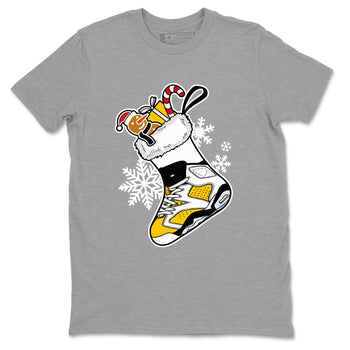 6s Yellow Ochre shirts to match jordans Christmas Sneaker Stocking t shirts to match sneakers Air Jordan 6 Retro Yellow Ochre match shoes to clothes SNRT Sneaker Tees unisex cotton Heather Grey 2 shirts