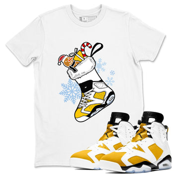 6s Yellow Ochre shirts to match jordans Christmas Sneaker Stocking t shirts to match sneakers Air Jordan 6 Retro Yellow Ochre match shoes to clothes SNRT Sneaker Tees unisex cotton White 1 shirts
