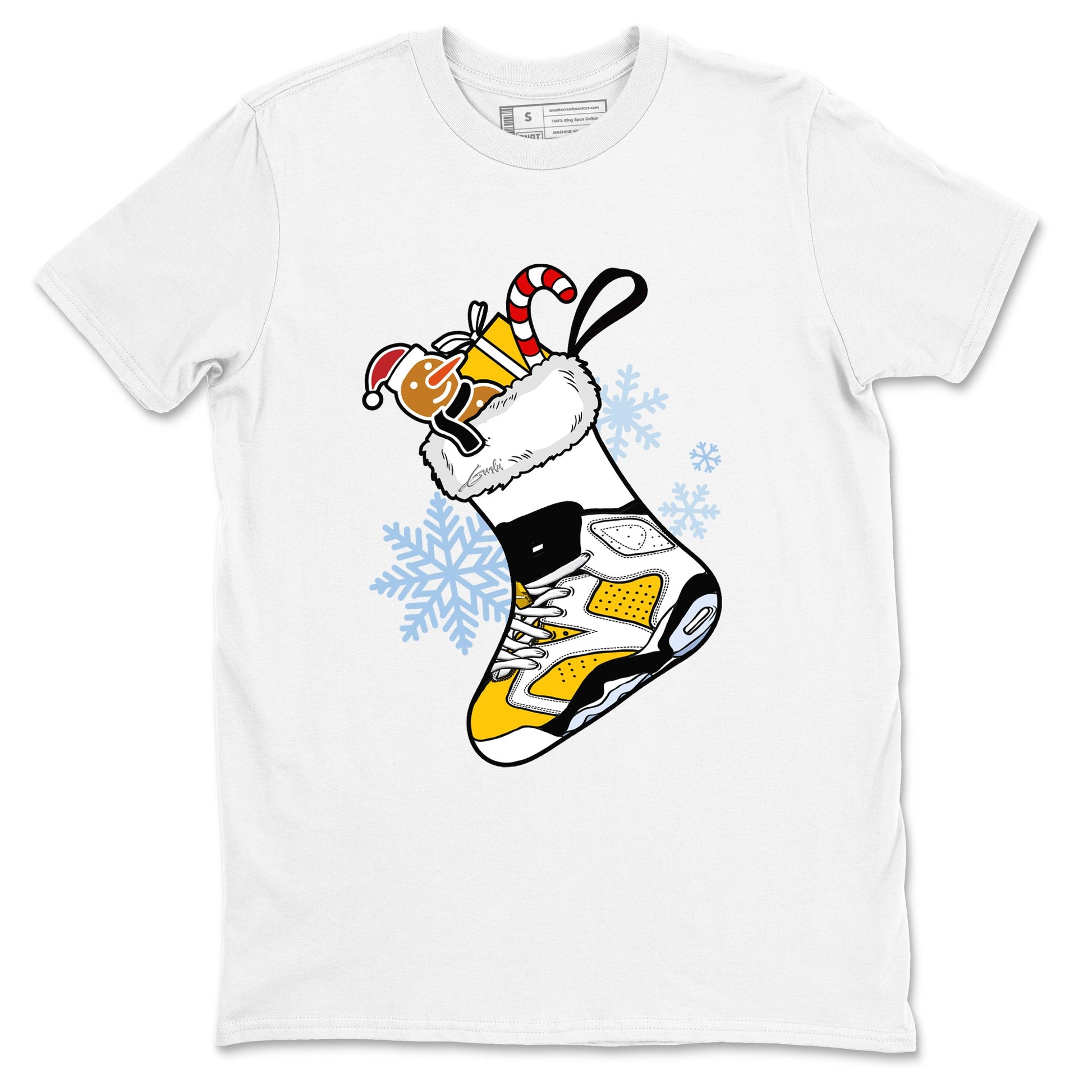 6s Yellow Ochre shirts to match jordans Christmas Sneaker Stocking t shirts to match sneakers Air Jordan 6 Retro Yellow Ochre match shoes to clothes SNRT Sneaker Tees unisex cotton White 2 shirts