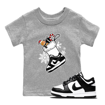 Dunk Low Retro Panda shirts to match jordans Christmas Sneaker Stocking t shirts to match sneakers Dunk White Black Panda match shoes to clothes SNRT Sneaker Tees Youth Baby Heather Grey 1 tee