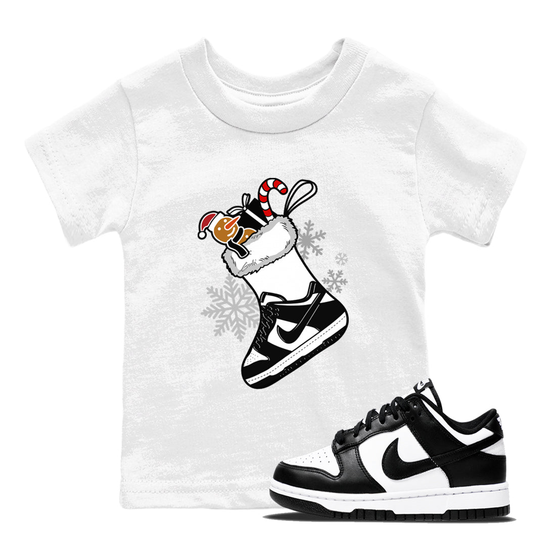 Dunk Low Retro Panda shirts to match jordans Christmas Sneaker Stocking t shirts to match sneakers Dunk White Black Panda match shoes to clothes SNRT Sneaker Tees Youth Baby White 1 tee