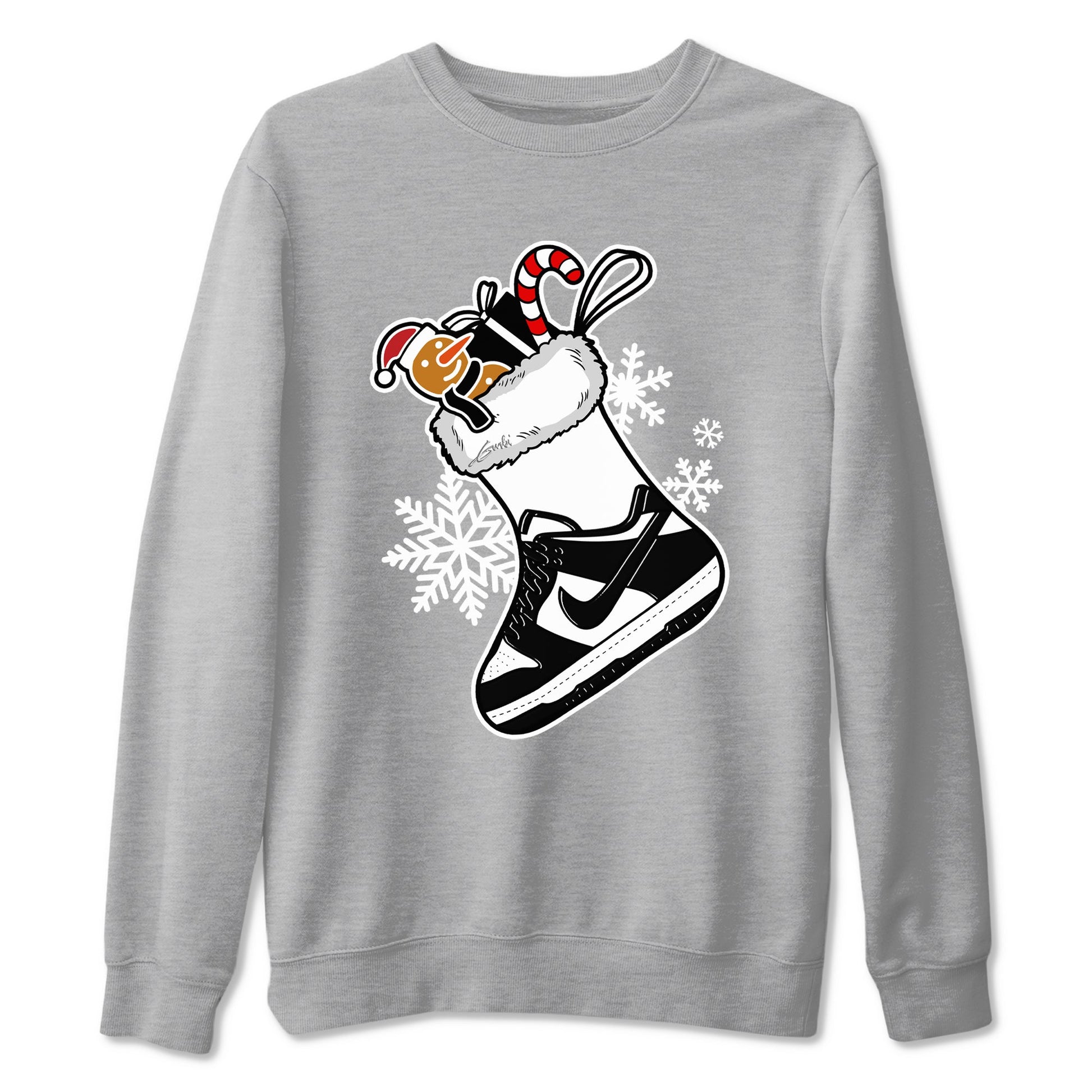 Dunk Low Retro Panda shirts to match jordans Christmas Sneaker Stocking t shirts to match sneakers Dunk White Black Panda match shoes to clothes SNRT Sneaker Tees unisex cotton Heather Grey 2 shirts