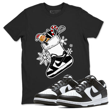 Dunk Low Retro Panda shirts to match jordans Christmas Sneaker Stocking t shirts to match sneakers Dunk White Black Panda match shoes to clothes SNRT Sneaker Tees unisex cotton Black 1 shirts