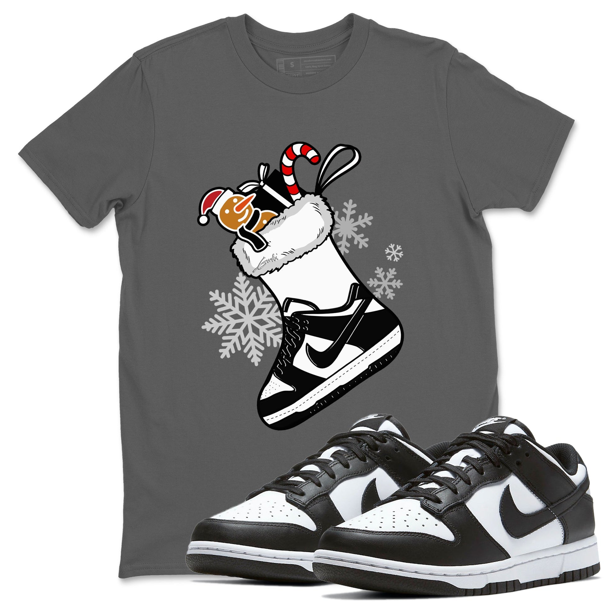 Dunk Low Retro Panda shirts to match jordans Christmas Sneaker Stocking t shirts to match sneakers Dunk White Black Panda match shoes to clothes SNRT Sneaker Tees unisex cotton Cool Grey 1 shirts