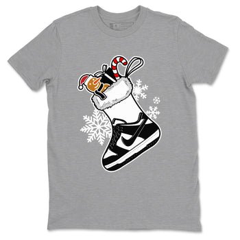Dunk Low Retro Panda shirts to match jordans Christmas Sneaker Stocking t shirts to match sneakers Dunk White Black Panda match shoes to clothes SNRT Sneaker Tees unisex cotton Heather Grey 2 shirts