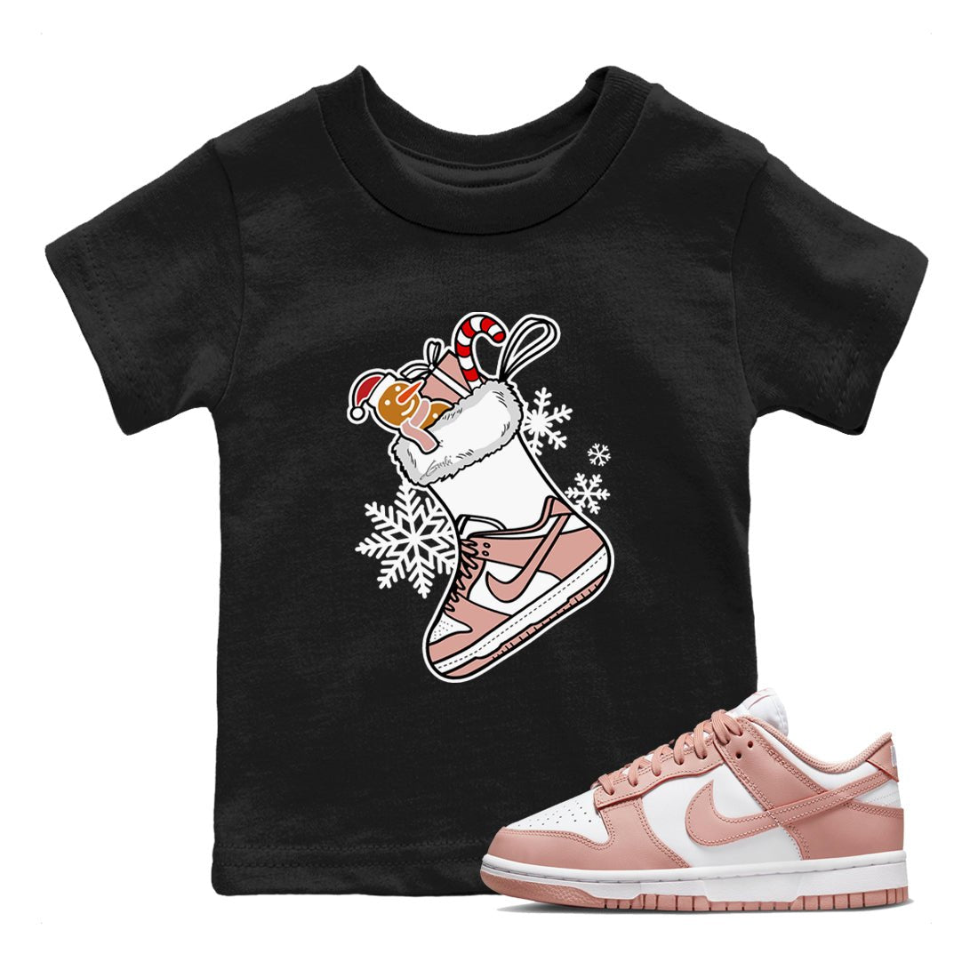 WMNS Dunk Rose Whisper shirts to match jordans Christmas Sneaker Stocking t shirts to match sneakers Dunk Rose Whisper match shoes to clothes SNRT Sneaker Tees Youth Baby Black 1 tee