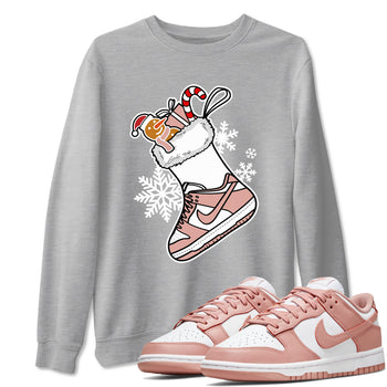 WMNS Dunk Rose Whisper shirts to match jordans Christmas Sneaker Stocking t shirts to match sneakers Dunk Rose Whisper match shoes to clothes SNRT Sneaker Tees unisex cotton Heather Grey 1 shirts
