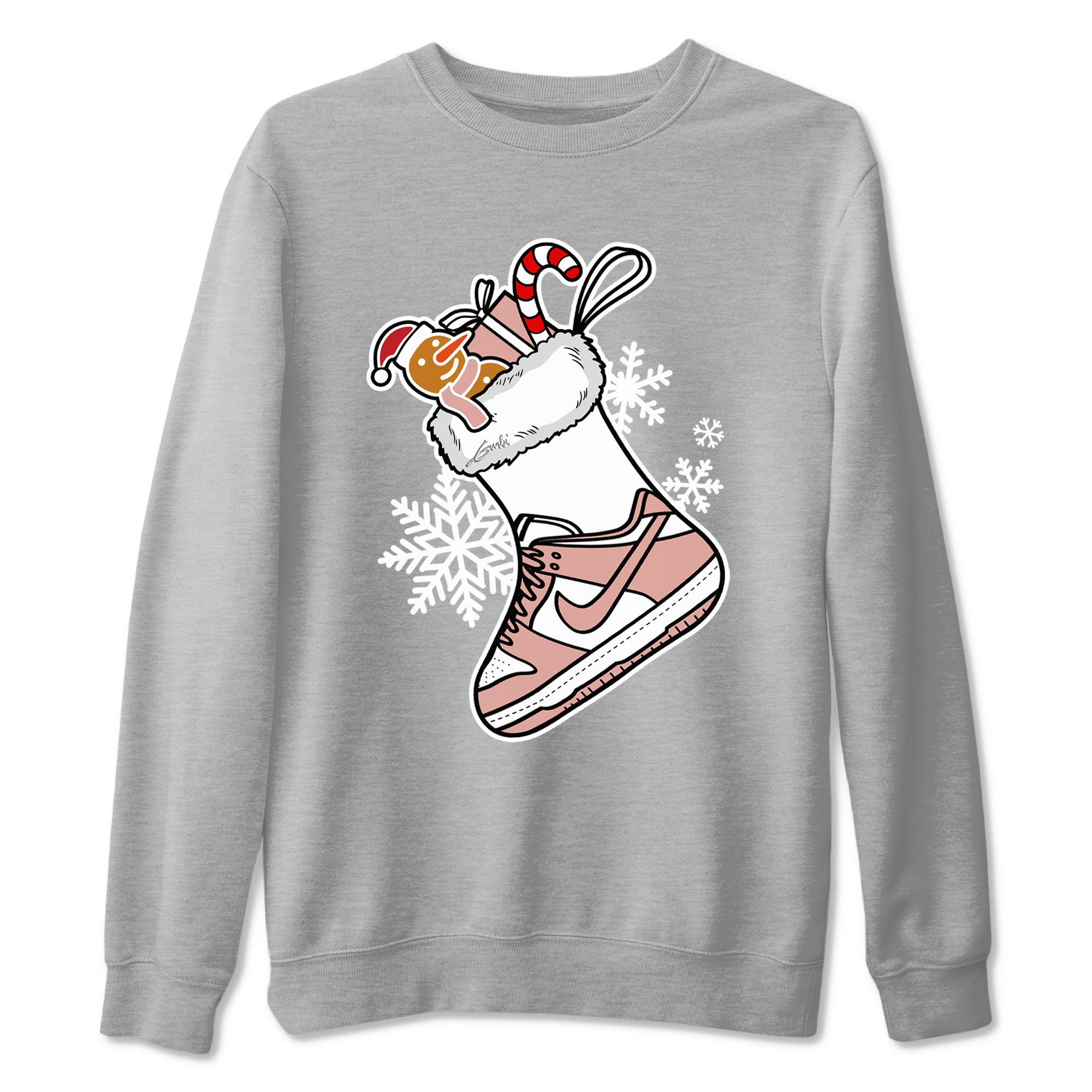 WMNS Dunk Rose Whisper shirts to match jordans Christmas Sneaker Stocking t shirts to match sneakers Dunk Rose Whisper match shoes to clothes SNRT Sneaker Tees unisex cotton Heather Grey 2 shirts