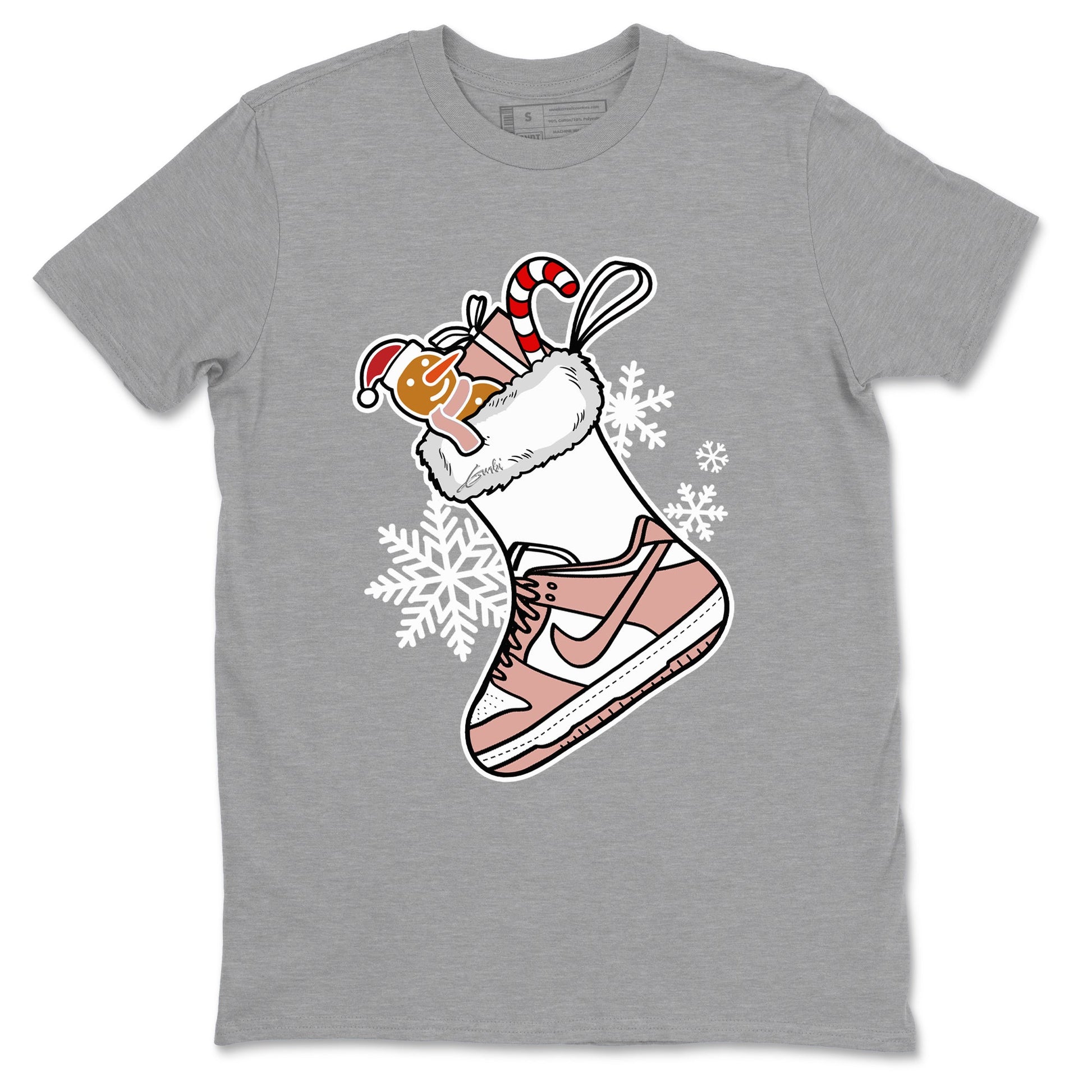 WMNS Dunk Rose Whisper shirts to match jordans Christmas Sneaker Stocking t shirts to match sneakers Dunk Rose Whisper match shoes to clothes SNRT Sneaker Tees unisex cotton Heather Grey 2 shirts