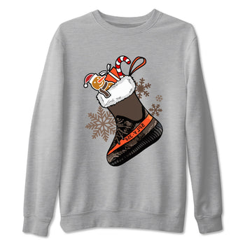 Yeezy 350 V2 Carbon Beluga shirts to match jordans Christmas Sneaker Stocking t shirts to match sneakers Yeezy 350 Carbon Beluga match shoes to clothes SNRT Sneaker Tees unisex cotton Heather Grey 2 shirts