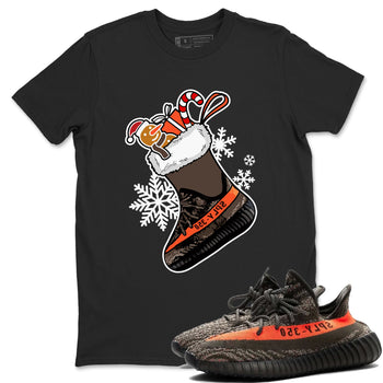Yeezy 350 V2 Carbon Beluga shirts to match jordans Christmas Sneaker Stocking t shirts to match sneakers Yeezy 350 Carbon Beluga match shoes to clothes SNRT Sneaker Tees unisex cotton Black 1 shirts