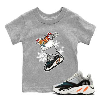 Yeezy Boost 700 Wave Runner shirts to match jordans Christmas Sneaker Stocking t shirts to match sneakers Yeezy 700 Wave Runner match shoes to clothes SNRT Sneaker Tees Youth Baby Heather Grey 2 tee